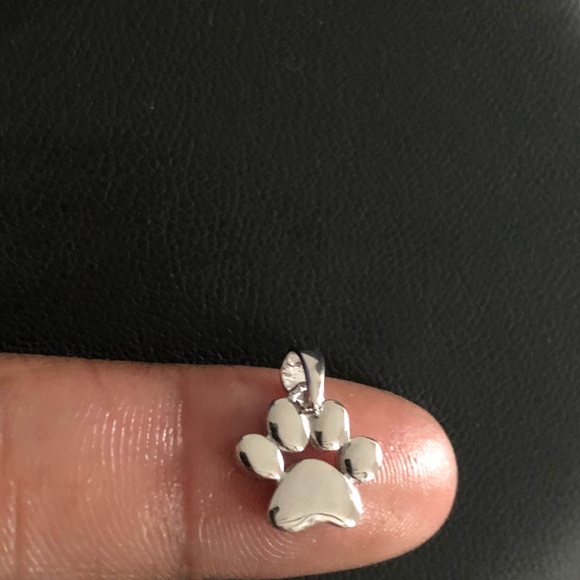 Sterling Silver Paw Print  Pendant - Picture 3 of 8